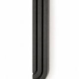 Precise mezuzah centered on pure white background, showcasing its full shape, depth, and hardware details.