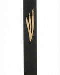 Extra large black stone mezuzah with engraved gold Shin, made in Israel, designed for outdoor and modern door entrances, 9 inches tall.