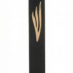 Extra large black stone mezuzah with engraved gold Shin, made in Israel, designed for outdoor and modern door entrances, 9 inches tall.