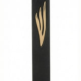 Extra large black stone mezuzah with engraved gold Shin, made in Israel, designed for outdoor and modern door entrances, 9 inches tall.