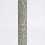 Handcrafted Jerusalem stone mezuzah with brick-style relief, carved Shin, and textured walls, embodying Jerusalem's heritage and history.