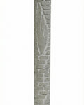 Hand-carved Jerusalem stone mezuzah with brick texture and carved Shin, evoking the Old City walls, suitable for indoor doorways.