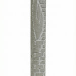 Hand-carved Jerusalem stone mezuzah with brick texture and carved Shin, evoking the Old City walls, suitable for indoor doorways.