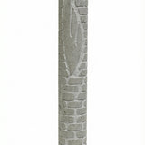 Hand-carved Jerusalem stone mezuzah with brick texture and carved Shin, evoking the Old City walls, suitable for indoor doorways.