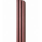 Extra Large Modern Burgundy Pyramid Mezuzah shown from the front as a muted burgundy wine-red aluminum mezuzah cover, with three graduated vertical bars forming a minimalist stepped design and a gently rounded lower edge for modern Jewish doorway decor