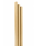 Extra Large Modern Gold Pyramid Mezuzah shown from the front as a warm metallic gold aluminum mezuzah cover, with three graduated vertical bars forming a minimalist stepped design and a gently rounded lower edge for modern Jewish doorway decor