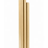 Extra Large Modern Gold Pyramid Mezuzah shown from the front as a warm metallic gold aluminum mezuzah cover, with three graduated vertical bars forming a minimalist stepped design and a gently rounded lower edge for modern Jewish doorway decor