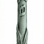 Handmade pewter Fairytale Mezuzah with castle-inspired design, draperies, pedestal, and floral accents, measuring 5 inches tall for home blessing.