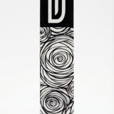 Elegant Israeli-made acrylic garden mezuzah with Hebrew inscriptions, detailed carvings, and decorative motifs, displayed with soft reflection on white background.