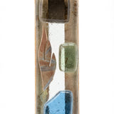 Elegant glass and Jerusalem Stone Mezuzah crafted in Israel, with detailed surface textures and decorative Hebrew engravings, on a clean white background.