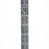 extra-large silver mezuzah with intricate filigree and transparent design
