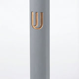 Large gray and gold Shin Mezuzah made of cement with Hebrew engraved details, designed for home doorways, 7 inches tall with strong mounting tape.