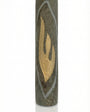 High-resolution image of a gray Jerusalem Stone Mezuzah with fluid lines and gold shin, detailed surface and craftsmanship visible.