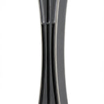 Upscale high-resolution image of a detailed pewter mezuzah with enamel accents, designed for home doorways, with a subtle reflection on a white studio background.