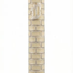 Upscale 5-inch pewter mezuzah with hand-painted enamel, detailed Hebrew letters, decorative motifs, on a white background with soft reflection.