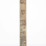 Large acrylic Jerusalem Hills Mezuzah with serene hillside scene and wood-look finish, designed for prominent placement in Jewish home doorways.