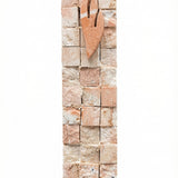 Handmade Jerusalem stone Mezuzah resembling Western Wall, with detailed texture and Hebrew engravings, on a clean white background.
