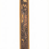 Large 10-inch tall King David's City Mezuzah with intricate engraved Hebrew lettering and decorative motifs on a pure white studio background with soft reflection.