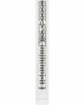 Silver Inlay clear lucite mezuzah, 5.5 inches, with an inner silver plaque suspended in the acrylic.