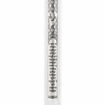 Silver Inlay clear lucite mezuzah, 5.5 inches, with an inner silver plaque suspended in the acrylic.