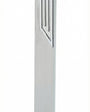 Sleek and practical aluminum mezuzah with screw cap, designed for outdoor use, measures 5.5 inches, includes strong mounting tape, made in Israel.