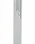 Sleek and practical aluminum mezuzah with screw cap, designed for outdoor use, measures 5.5 inches, includes strong mounting tape, made in Israel.