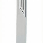 Sleek and practical aluminum mezuzah with screw cap, designed for outdoor use, measures 5.5 inches, includes strong mounting tape, made in Israel.