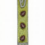Pewter Ladybug Mezuzah with three cute ladybugs, made in USA, hand painted with enamel, suitable for placement on doorposts to bring blessings.