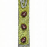 Pewter Ladybug Mezuzah with three cute ladybugs, made in USA, hand painted with enamel, suitable for placement on doorposts to bring blessings.