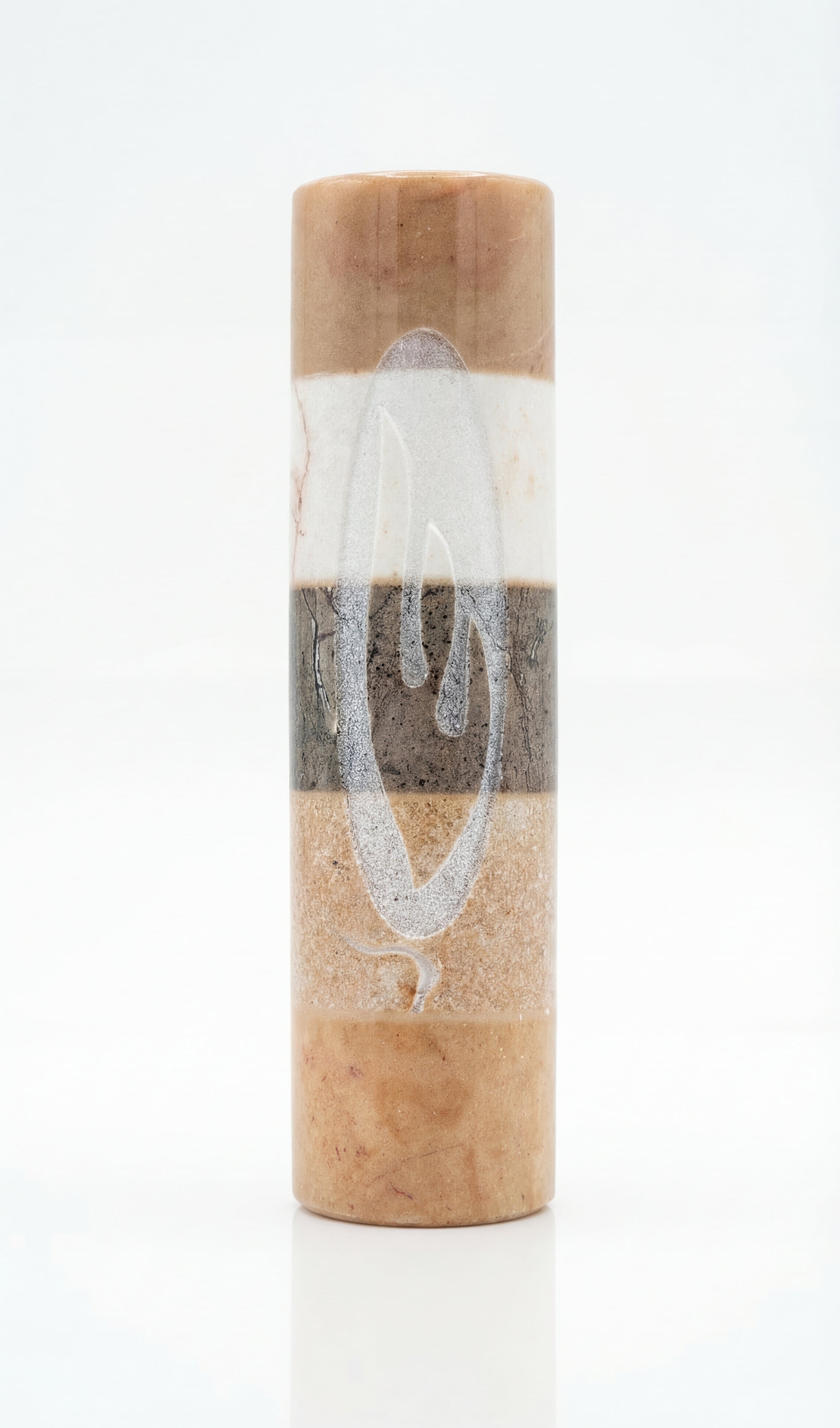 Elegant stone mezuzah featuring Land of Israel design for Jewish home decoration