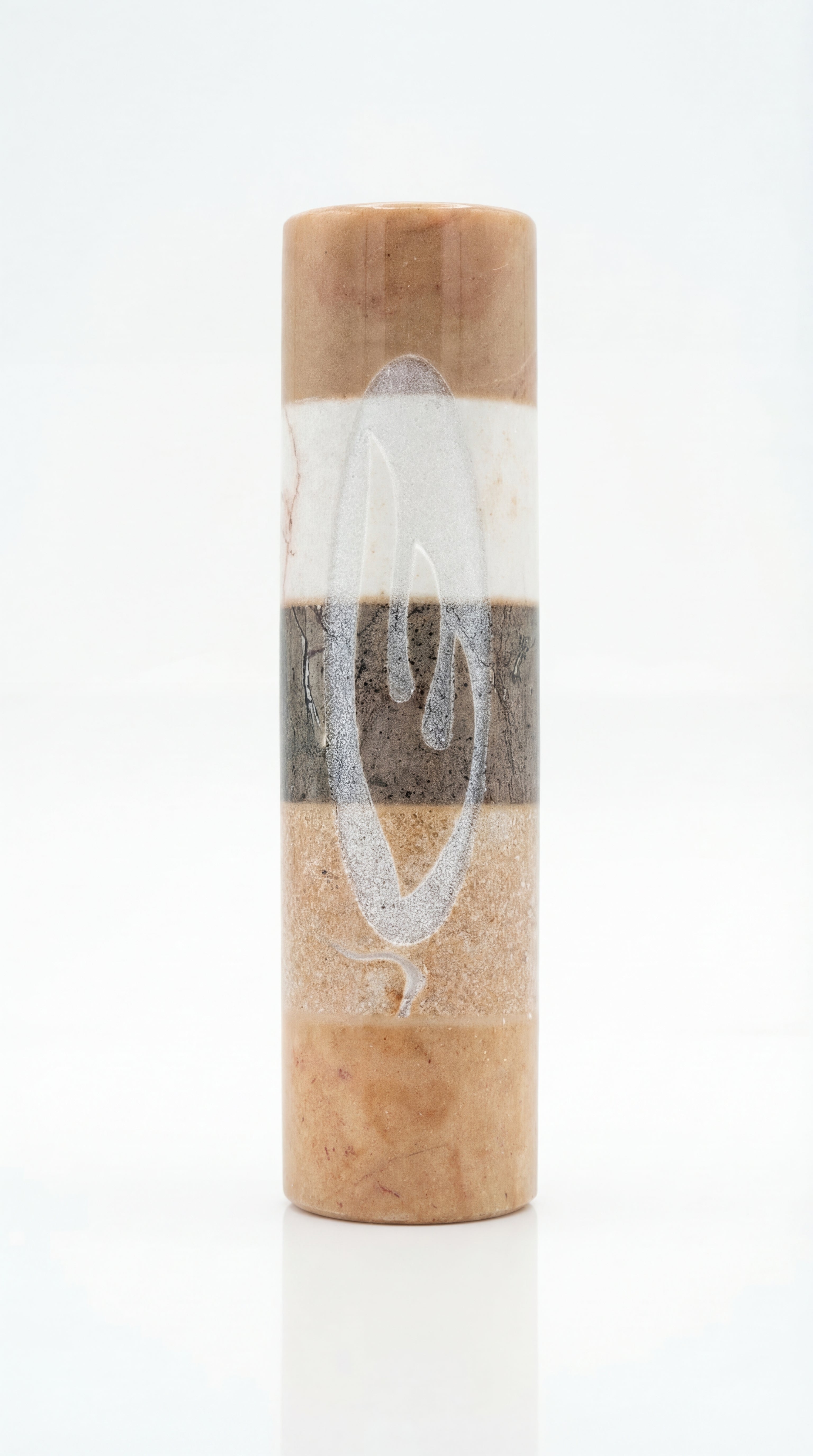 Elegant stone mezuzah featuring Land of Israel design for Jewish home decoration
