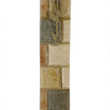 Close-up of a large Jerusalem stone mezuzah with detailed surface texture, engraved Hebrew words, and a smooth, polished finish, displayed on a white studio background with soft reflection.