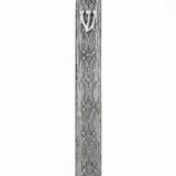 Extra large handmade sterling silver mezuzah with intricate filigree and transparent design, showcasing Hebrew inscriptions and fine craftsmanship.