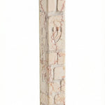 Large white Jerusalem stone Mezuzah modeled after the Kotel, handcrafted in Israel with natural surface variations, textures, and engraved details.
