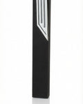Elegant black aluminum mezuzah with screw cap for outdoor use, suitable for home doors, includes strong mounting tape, made in Israel.