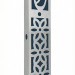 High-resolution image of an upscale Casablanca Mezuzah made of aluminum, displayed on a white studio surface with a soft reflection, precise details preserved.
