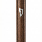 High-resolution image of an Erez Mezuzah crafted from walnut wood, showcasing intricate details, Hebrew engravings, and a polished finish on a white studio background with subtle reflection.