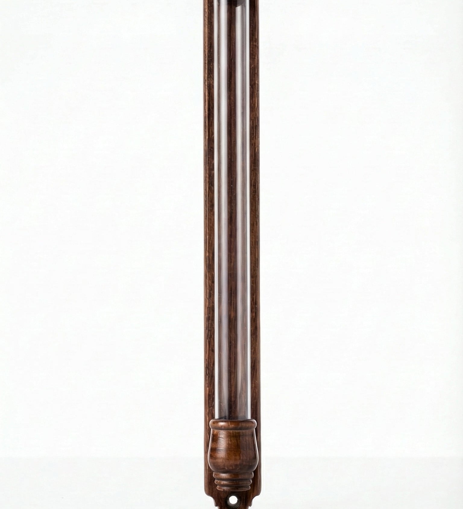 Handcrafted 21-inch mahogany Mezuzah with carved symbols for indoor and outdoor doorways, made in Israel, featuring Hebrew engravings.