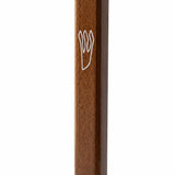 Heartwood mahogany wood mezuzah, 6.5 inches, mounted on a door frame.