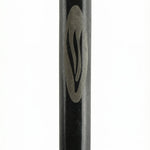 Black marble Mezuzah handcrafted in Israel with intricate Hebrew engravings, surface textures, and a polished finish on a white background with soft reflection.