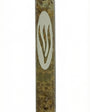 Brown Green Marble large mezuzah case handcrafted in Israel with green and brown natural stone veining, Hebrew detail, and 6-inch size