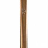 High-resolution image of an authentic metallic copper mezuzah from Israel, with detailed engraving and decorative motifs, styled on a clean white background.