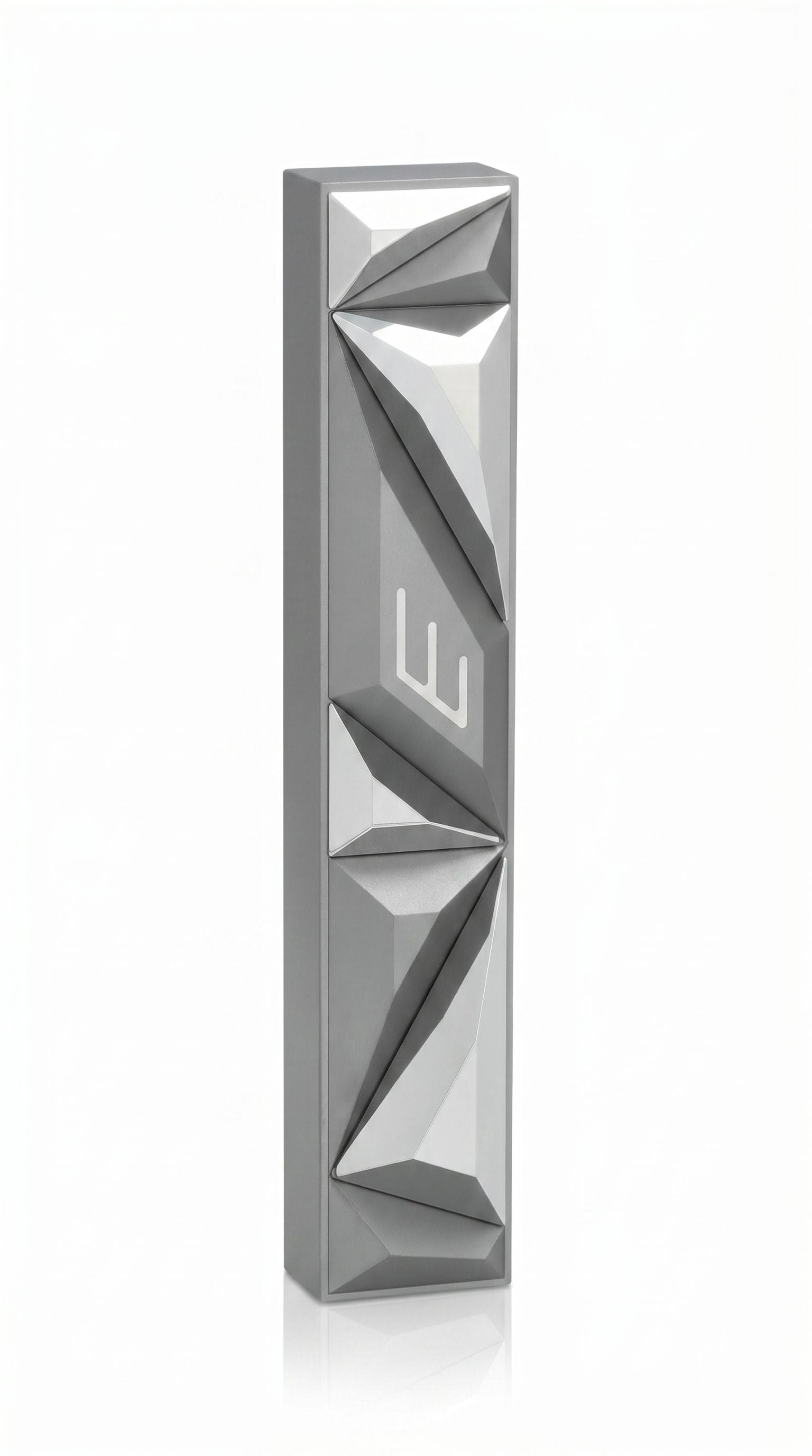 Exact mezuzah with intricate details and hardware on a pure white background for e-commerce display.