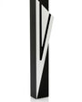Sleek black aluminum mezuzah with screw cap for outdoor use, includes mounting tape, measuring 5.5 inches, designed for Jewish homes.