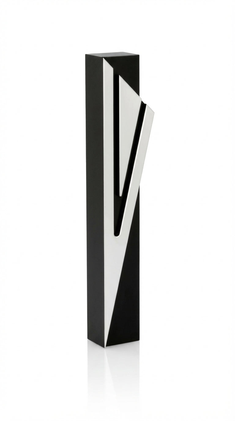 Sleek black aluminum mezuzah with screw cap for outdoor use, includes mounting tape, measuring 5.5 inches, designed for Jewish homes.