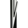 Sleek black aluminum mezuzah with screw cap for outdoor use, includes mounting tape, measuring 5.5 inches, designed for Jewish homes.