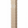 Modern Golden Steps champagne aluminum mezuzah case on a white background with layered horizontal bands and a centered silver Hebrew Shin