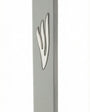Large gray cement Mezuzah, 9 inches tall, with Hebrew inscriptions, displayed on a clean white background with a subtle reflection.