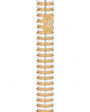 Sleek champagne-colored round mezuzah case with grooved design for outdoor use