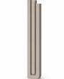 Modern Sandstone Pyramid Mezuzah with three stepped aluminum bars, slim architectural profile and warm greige finish